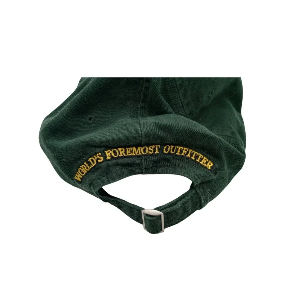 Cabelas Hat Mens Forest Green Strapback Dad Cap Worlds Foremost‎ Outfitter Logo